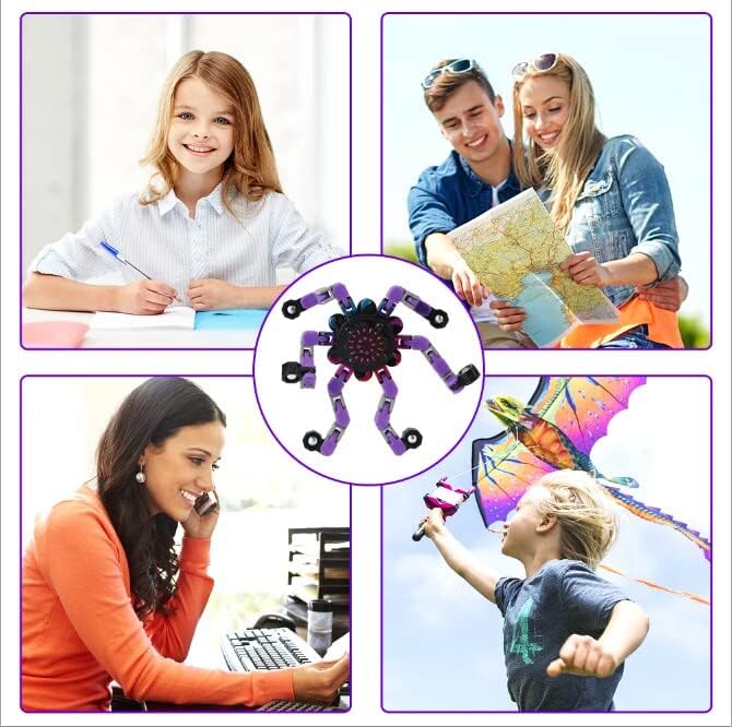 Fidget Spinners, 8 Pack Transformable Fidget Spinners Toys Party Favors for Kids 4-8 8-12 Goodie Bag Stocking Stuffers Treasure Box Classroom Prize Gifts for Birthday Halloween Christmas Easter Party