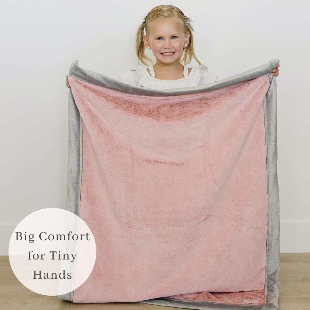 SARANONI Receiving Blankets for Babies Super Soft Boutique Quality Lush Luxury (Light Pink/Gray, Receiving 40" x 30”)