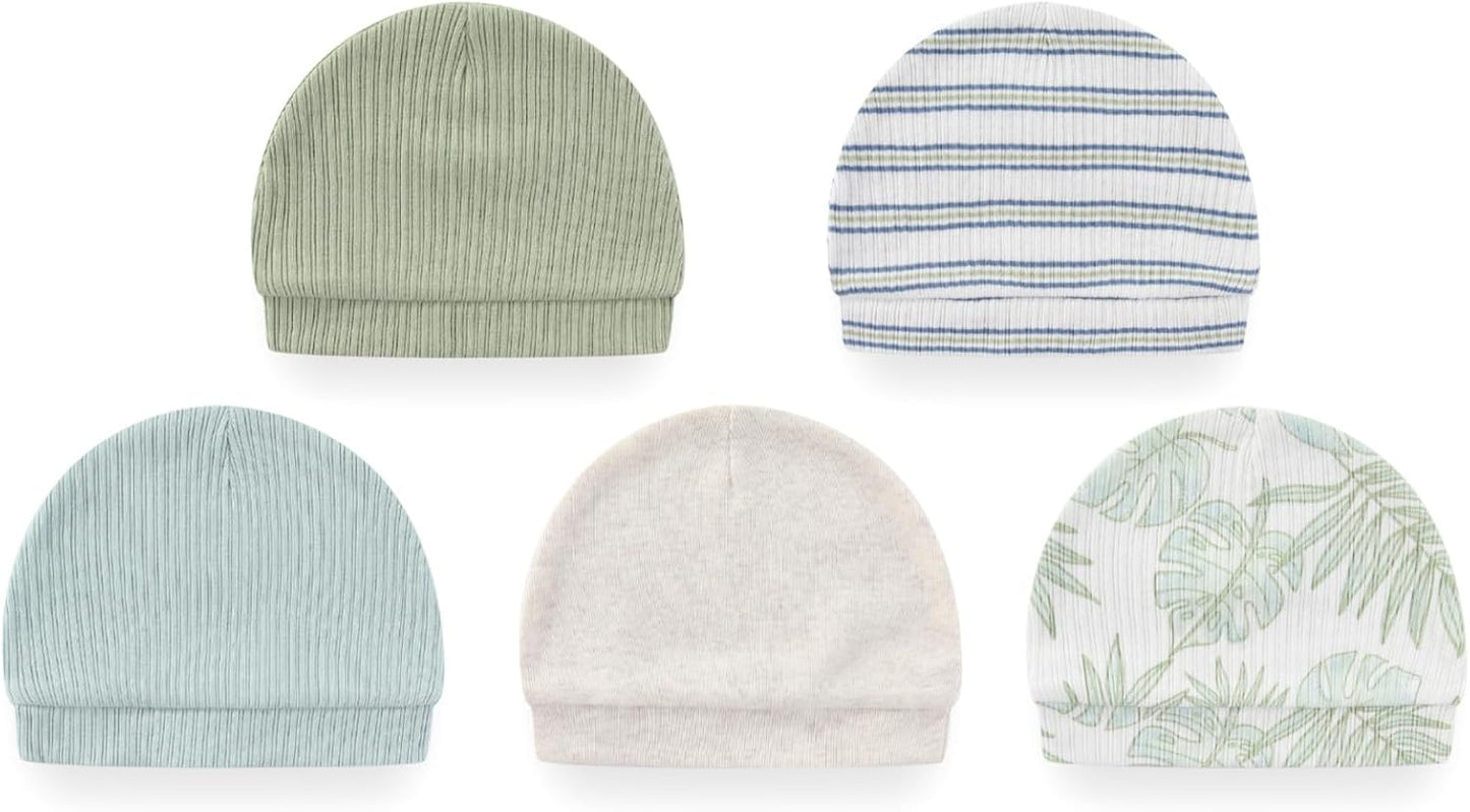 Baby Hat and Mittens Set Cotton Newborn Baby Hats Caps for Boys and Girls, 0-6 Months