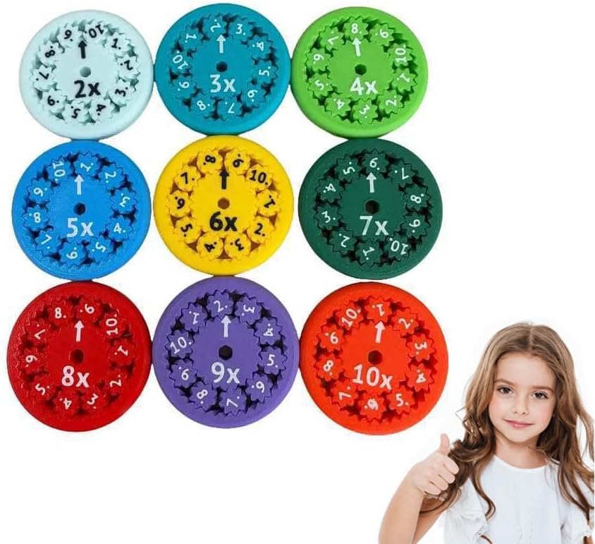 Math Fidget Spinners,Educational Math Fact Fidget Spinners - Learn Division & Multiplication - Perfect for Stimmers & Fidgeters (18pcs)