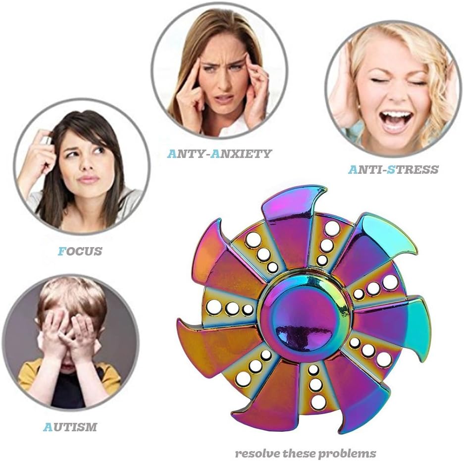 SCIONE Metal Fidget Spinner for Kid Adult,Sensory Hand Fidget Toy 7 Pack-Anxiety Toys Stress Relief Reducer-Party Favors,Return Gifts for kids Birthday,Goodie Bag Stuffers,Classroom Prizes