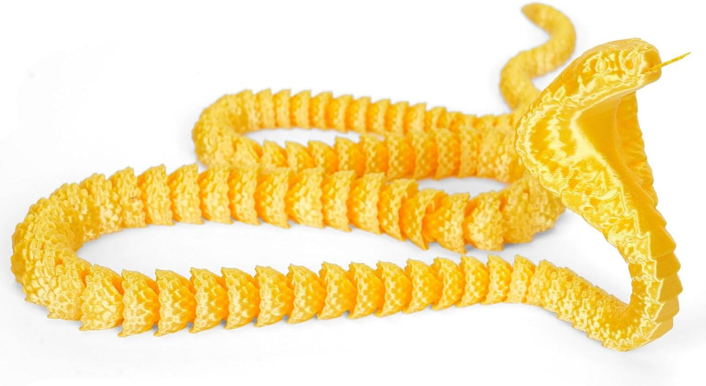 3D Printed Snake 3D Printed Animals 26in Printed Cobra Fidget Toys for Adults 3D Printed Articulated Cobra Flexiable Crystal Snake Toys for Home Office Decor