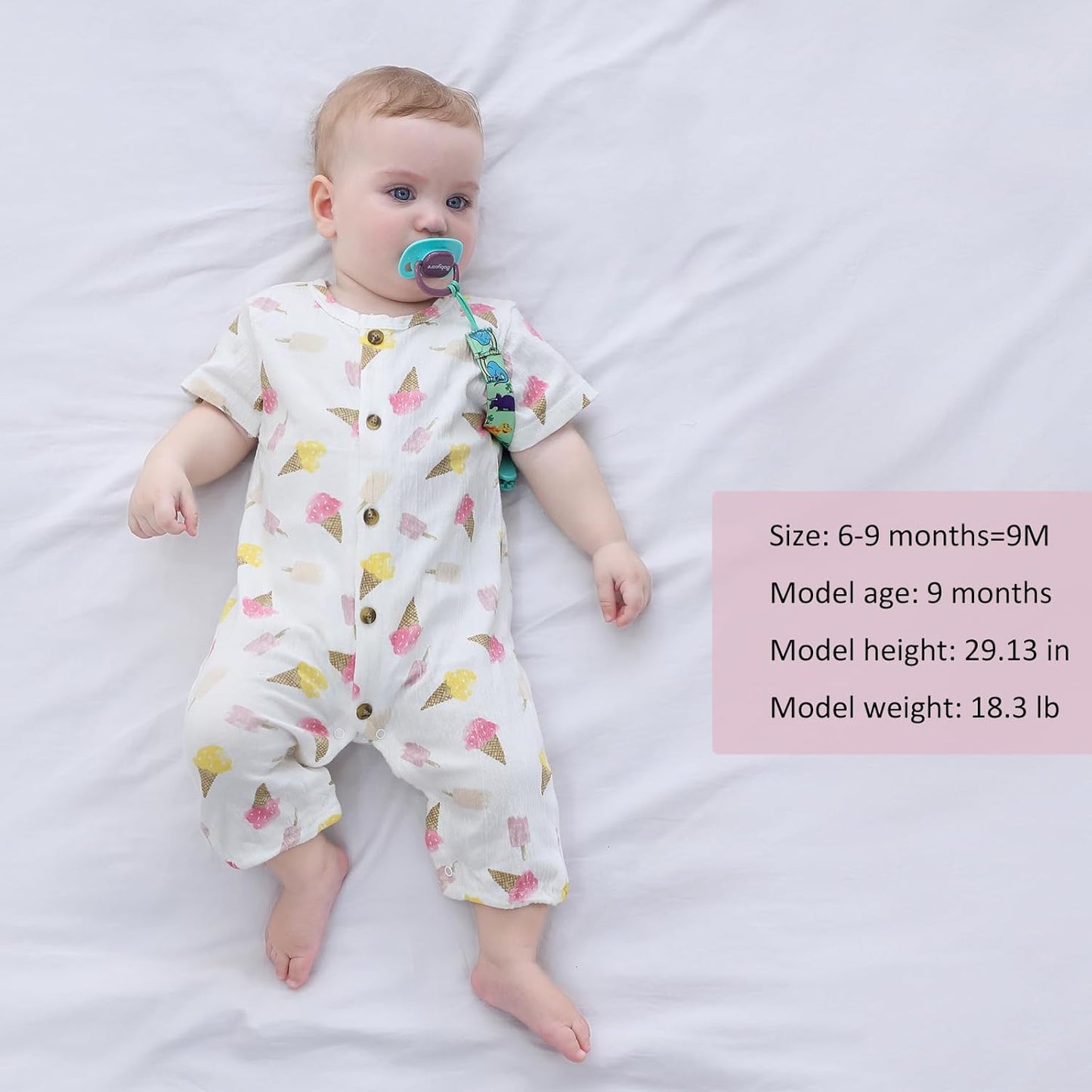 Baby Girl Romper Button Jumpsuit Summer Infant Boy Clothes for 0-24 Months