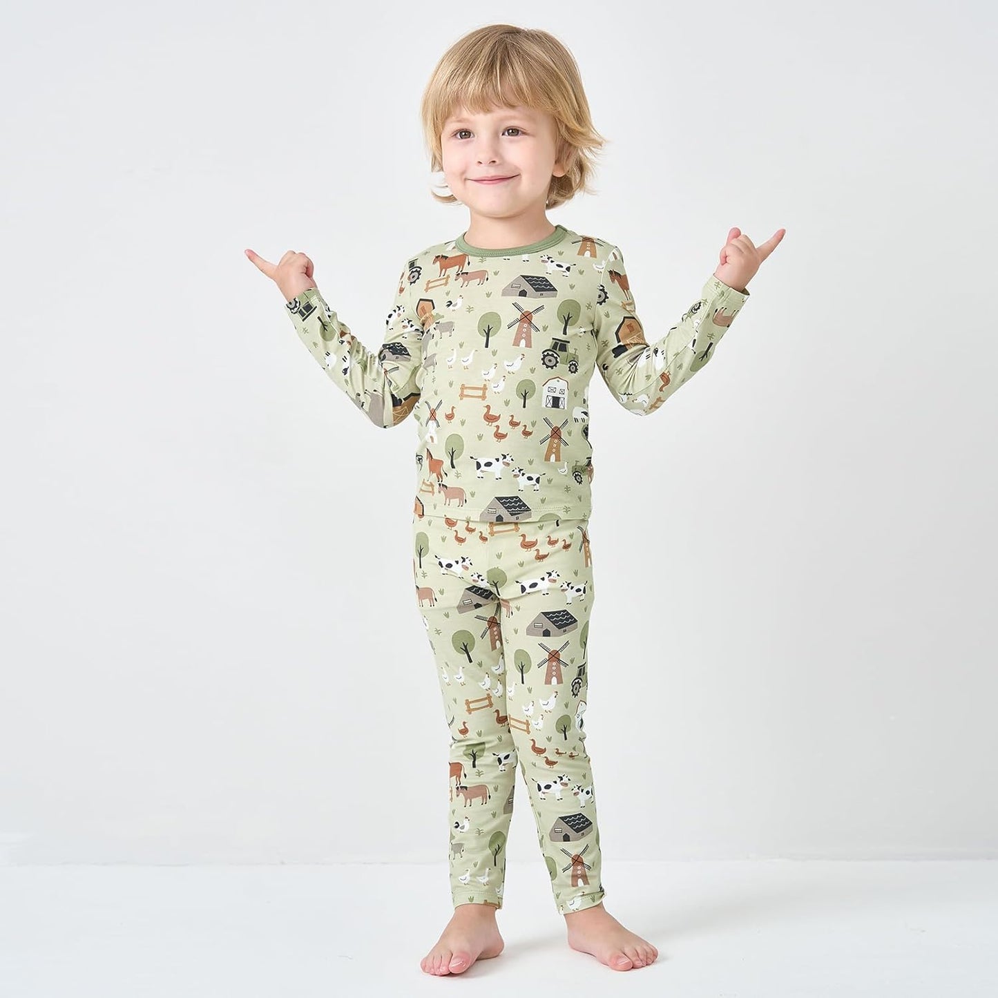 pureborn Baby Viscose From Bamboo Pajamas Set Pjs - Kids Toddler Girl Snug Fit Viscose Sleepwear 2pcs 18M-8Y