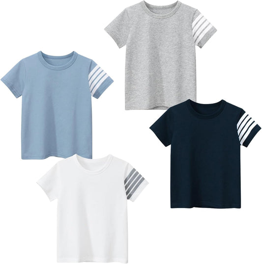 Boys' 4-Pack Excavator Short Sleeve Crewneck T-Shirts Top Tee Size 2-7 Years Toddler Boys' Value Pack Cotton T-Shirt