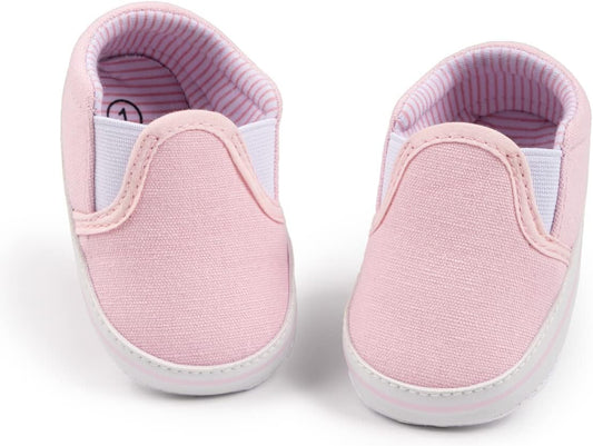 Morbido Infant Baby Boys Girls Canvas Sneaker Toddler Slip On Anti Skid Newborn First Walkers Candy Shoes for 0-18 Months