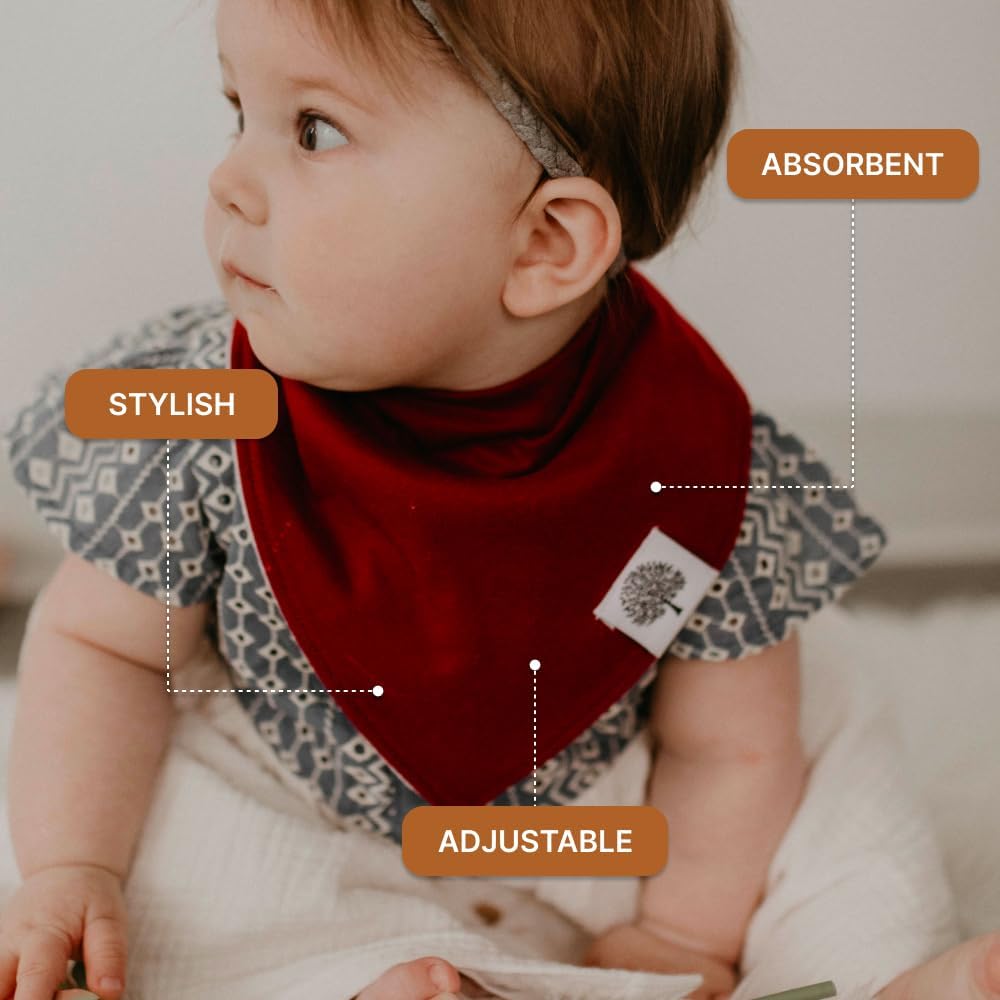 Parker Baby Bandana Drool Bibs 8 Pack Baby Bibs for Boys, Girls, Unisex - Soft & Stylish Teething Bibs for Babies