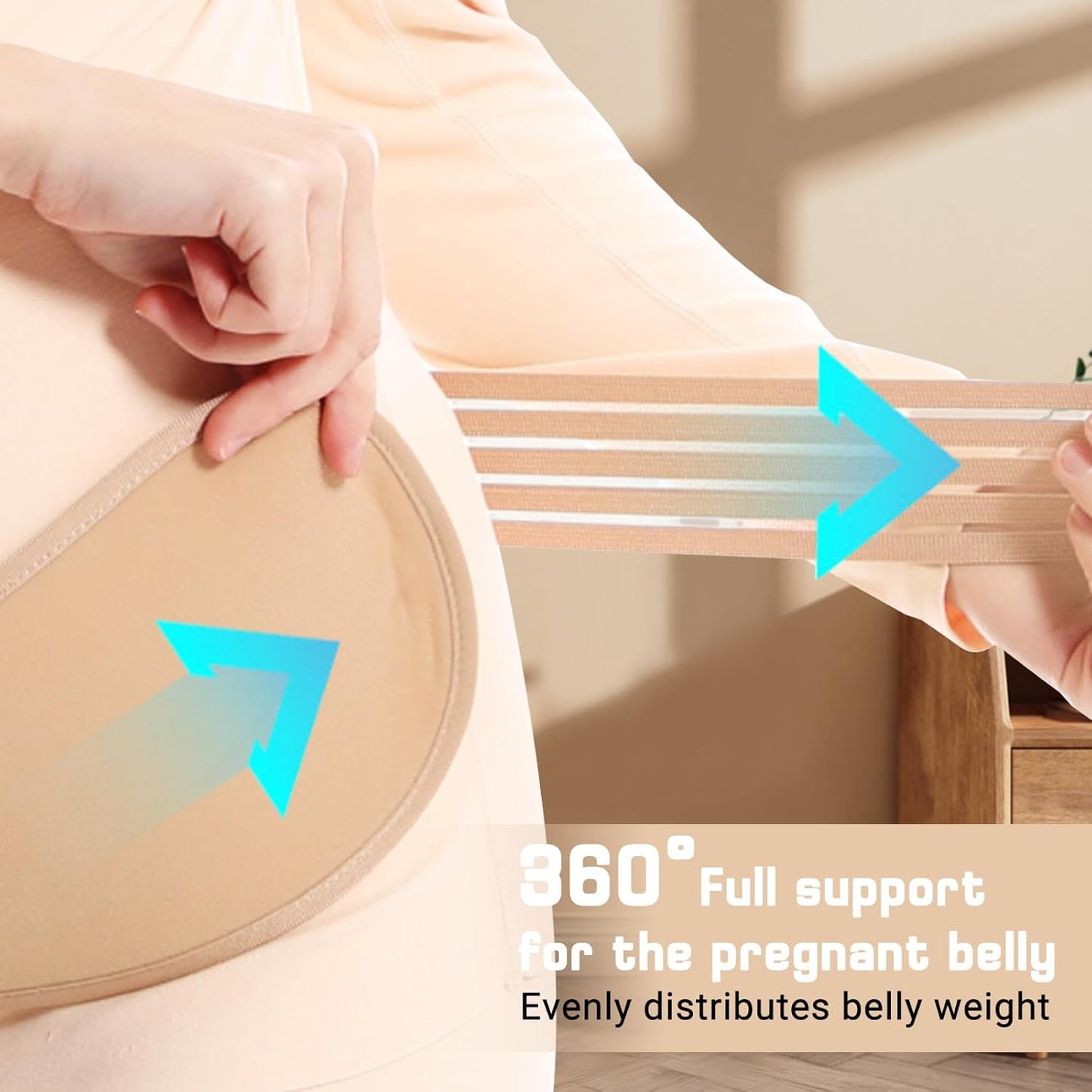 Maternity Belly Band for Pregnant Women, Maternity Belt, Pregnancy Belly Support Band for Abdomen,Breathable and Adjustable Belly Brace, Relieve Waist and Back Pain (Large)