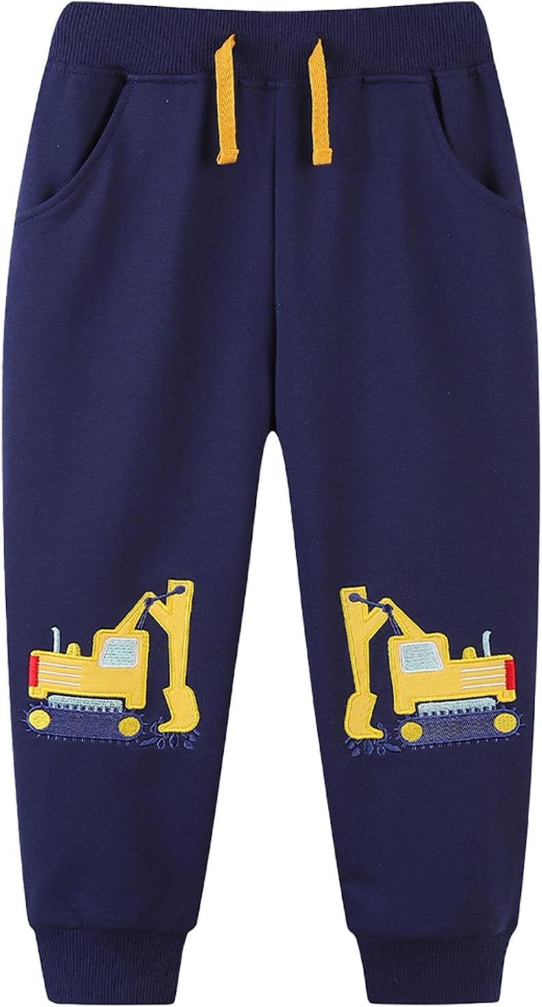 Bumeex Baby and Toddler Boys' 2-Pack Pull on French Terry Pants 1-7Y