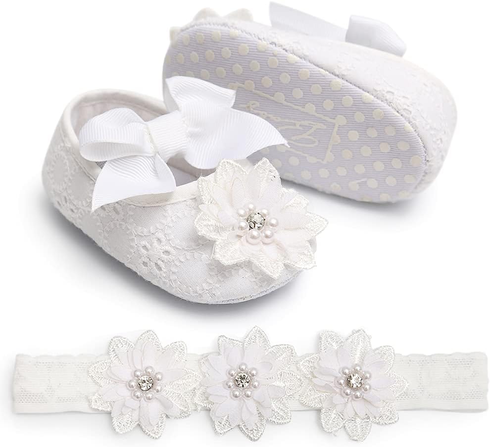 Baby Shoes Mary Jane Flats Non Slip Soft Sole Infant Toddler Sneakers First Walkers Party Christmas Dress Shoes