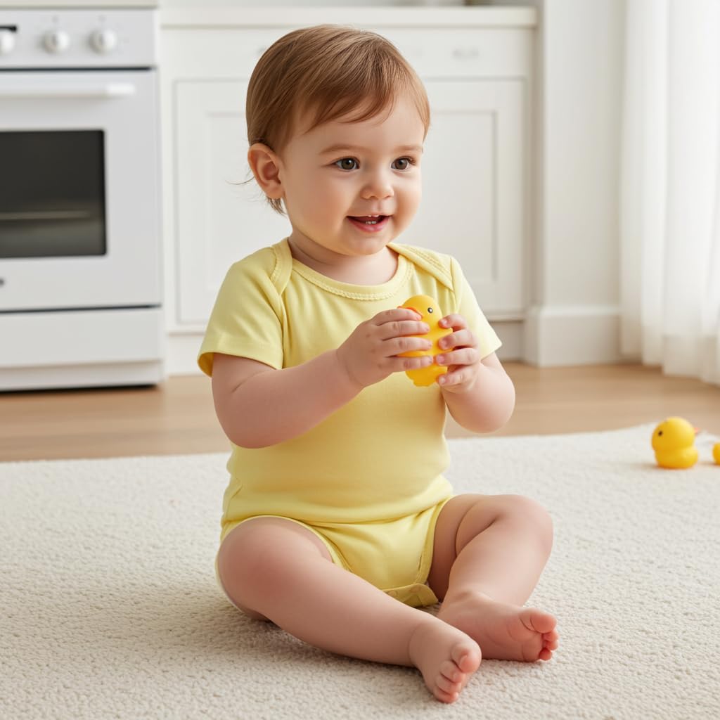 PATPAT Baby Bodysuits Supersoft Bamboo Viscose - Short Sleeve Boys and Girls - Newborn Infant Unisex Clothes Pack