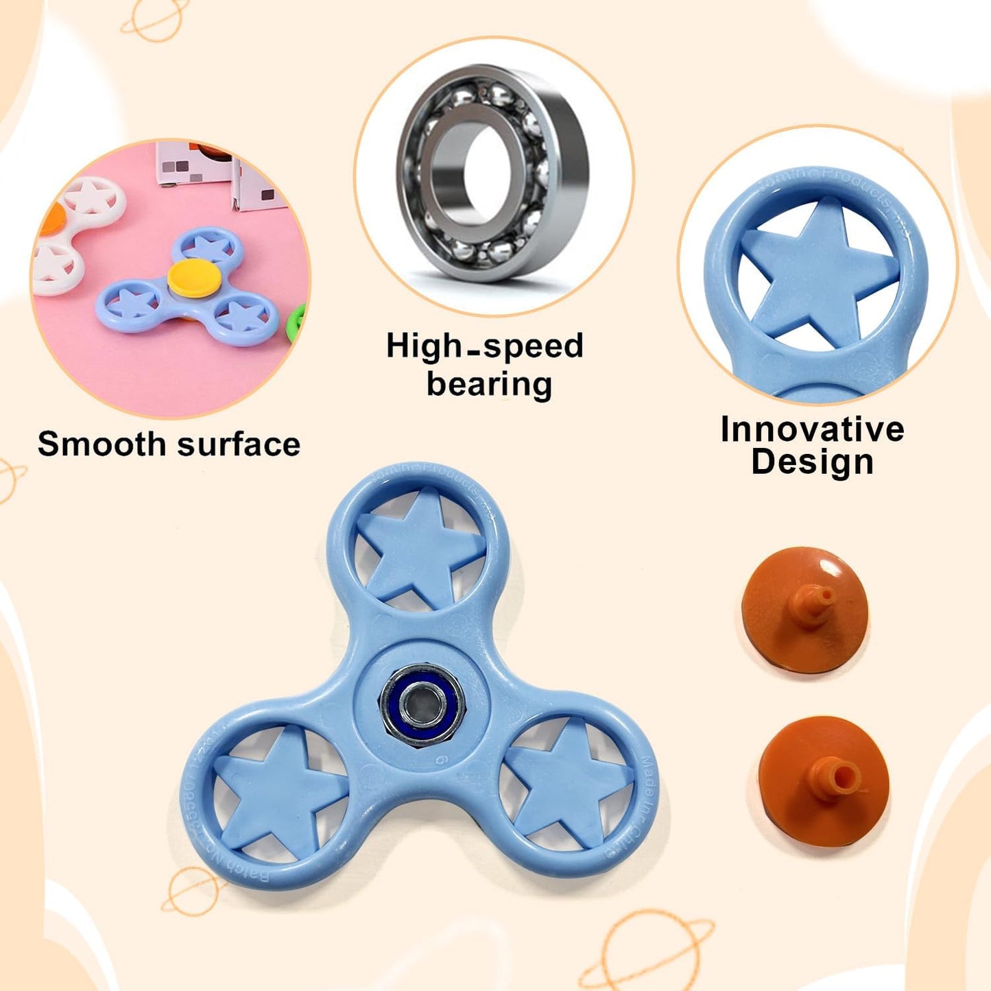 Fidget Spinner Fidget Toys 24 Pack,Party Favors Supplies Birthday Gifts Goodie Bags Stuffers for Kids Adults,Sensory Toys for Anxiety ADHD Stress Relief,Carnival Treasure Box Toys Classroom Prizes
