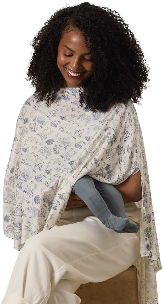 Solly Baby Nursing Cover, Ultra-Breathable, Lightweight Breastfeeding Cover-Up, Buttery-Soft Fabric, Universal Fit, Postpartum Essentials, Newborn Must Haves, Bleu Toile