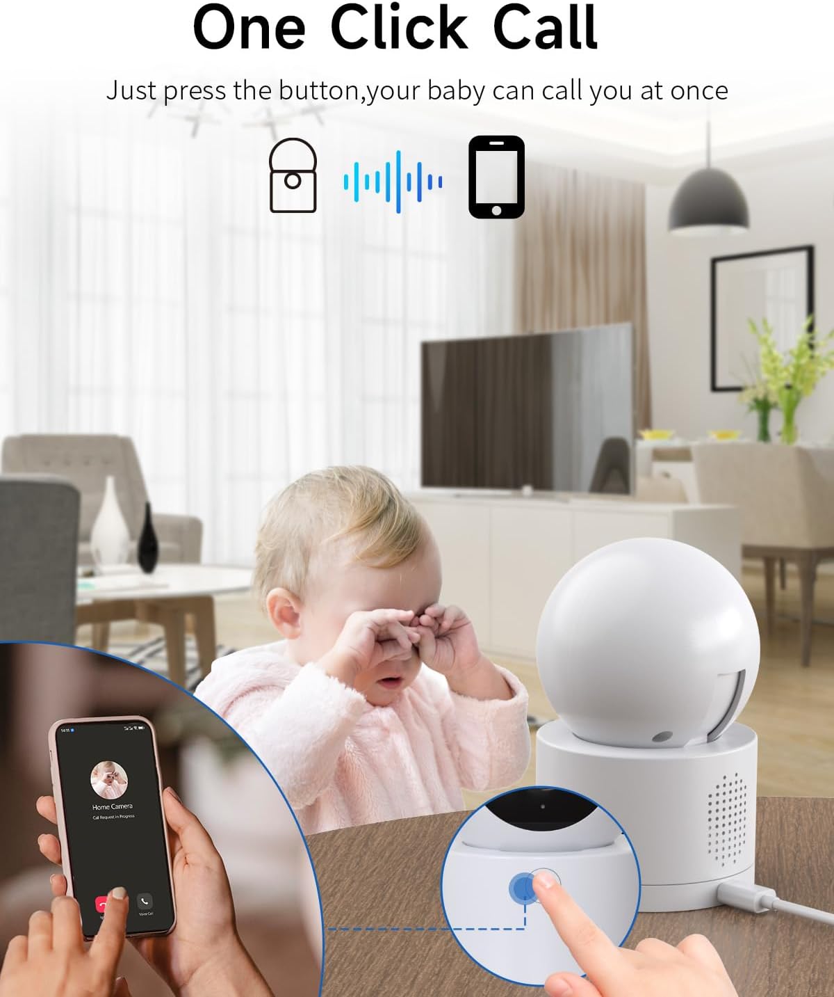 [5G & 2.4G] 2K Pan/Tilt Security Cameras for Home Security Indoor, AI Voice Change for 2-Way Talk, Motion Detection, 24/7 SD Recording/Cloud Storage, Baby Monitor/dog/Pet Camera with Phone App, 2