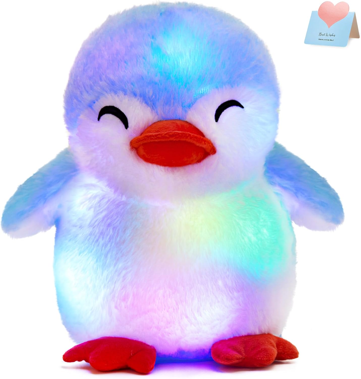 Glow Guards Light up Penguin Stuffed Animal Snuggle Soft Plush Toy with LED Night Lights Glow Birthday Children's Day for Toddler Kids, 12''