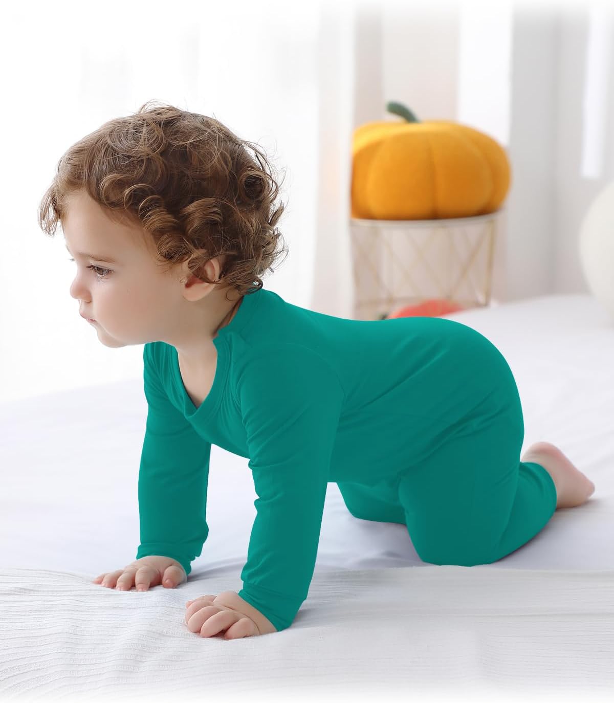 GUISBY Rayon Baby Pajamas, Long Sleeve with Snap Closure Pajamas Sleepers