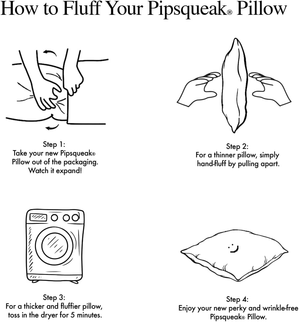 Microfiber Pipsqueak Pillow - Small, Mini - 11 x 7 in - Tiny Pillow for Travel, Cars, Airplanes, Camping, Dogs, Toddlers, Kids, Lumbar, Knees and Neck - Ages 2 Yrs and Up