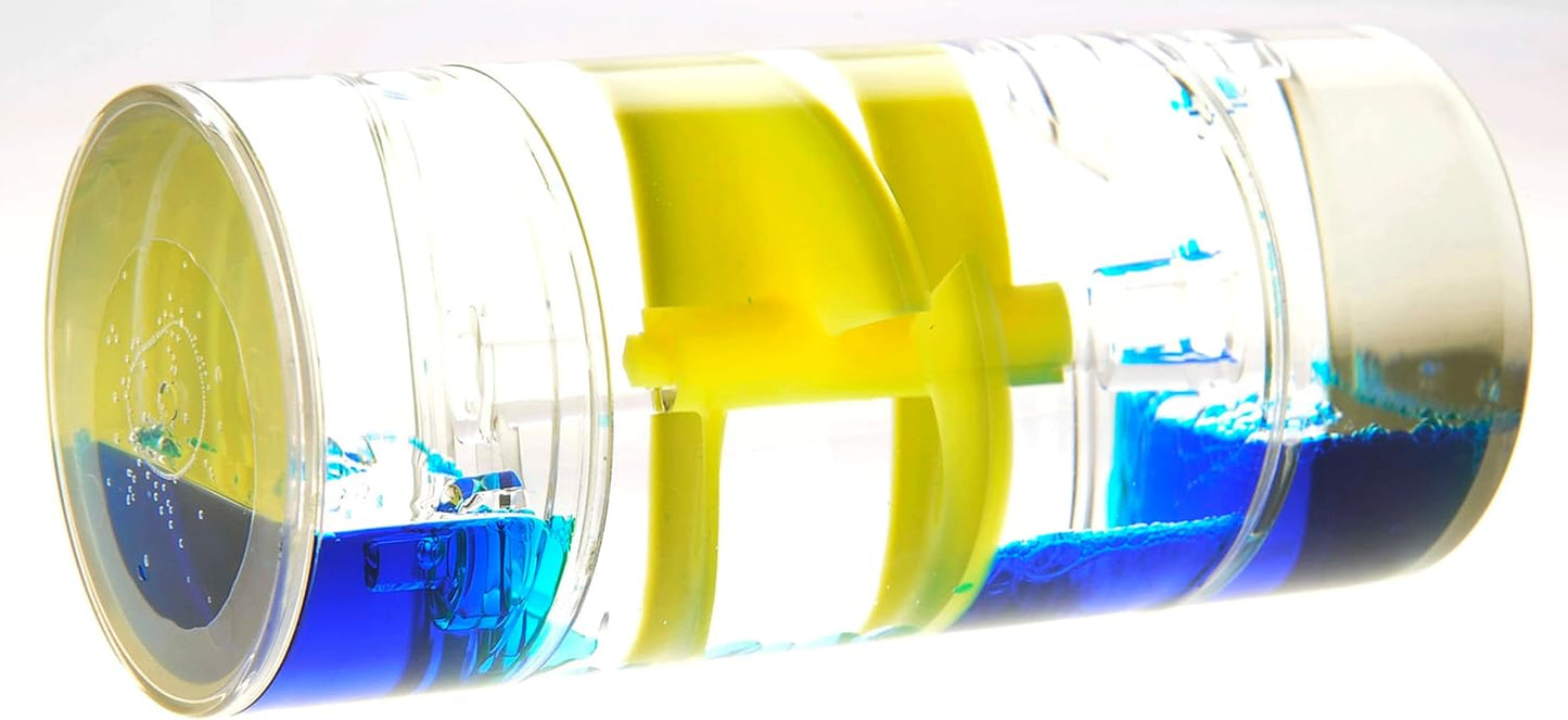 PowerTRC Cylinder Liquid Motion Bubbler Tube | Liquid Sensory Toy Timer | Calm and Relaxing Fidget Office Desk Toy | Helps with Anxiety, Austism, ADHD