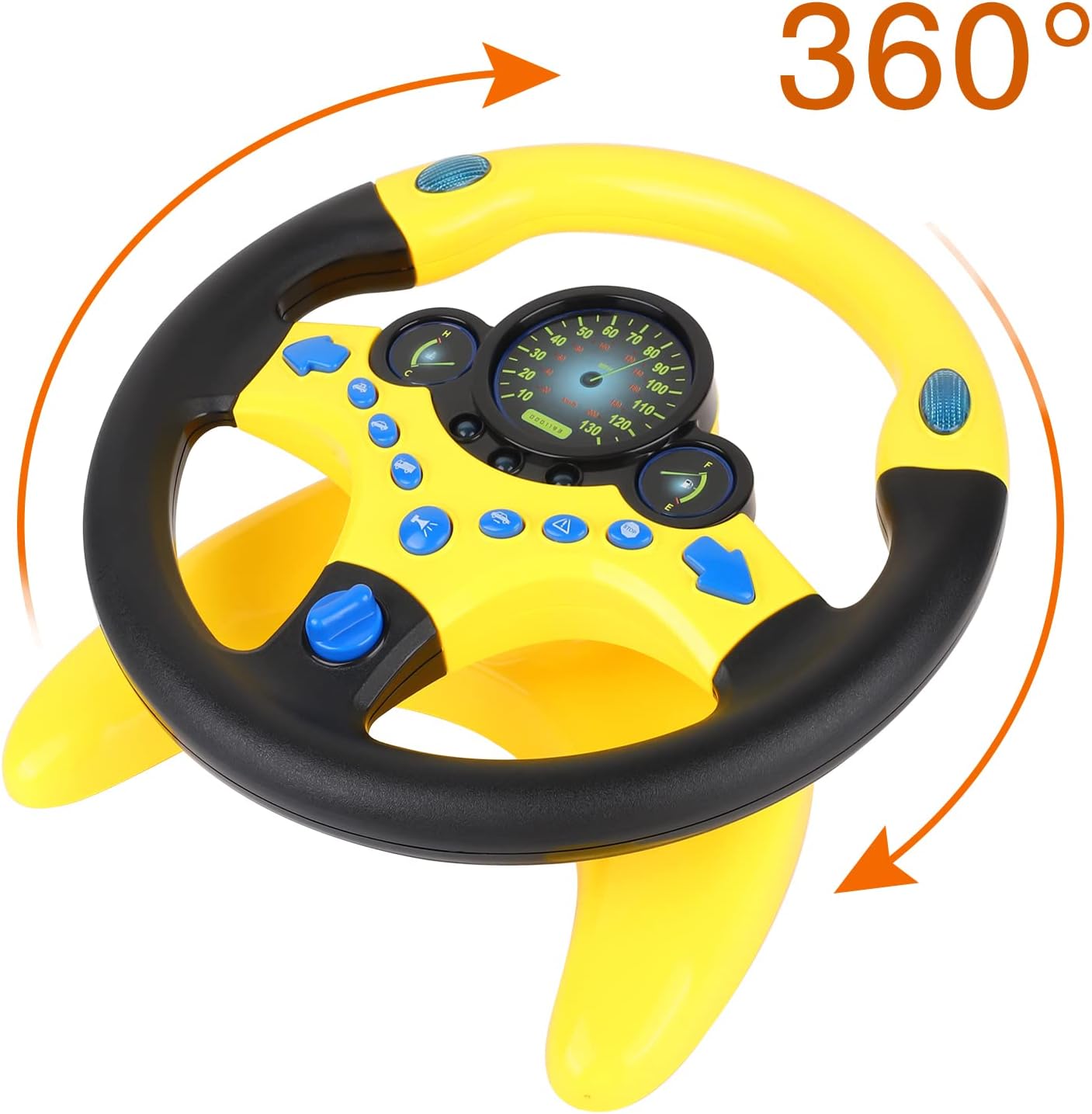 Coherny Simulated Driving Controller Portable Simulated Driving Steering Wheel Copilot Toy Children's Educational Sounding Toy Small Steering Wheel Toy Gift Funny Interactive Driving Wheel with Music