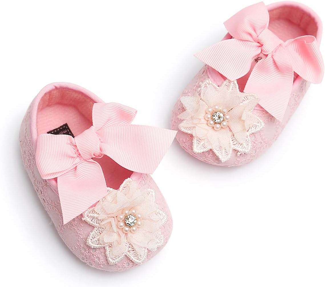Baby Shoes Mary Jane Flats Non Slip Soft Sole Infant Toddler Sneakers First Walkers Party Christmas Dress Shoes