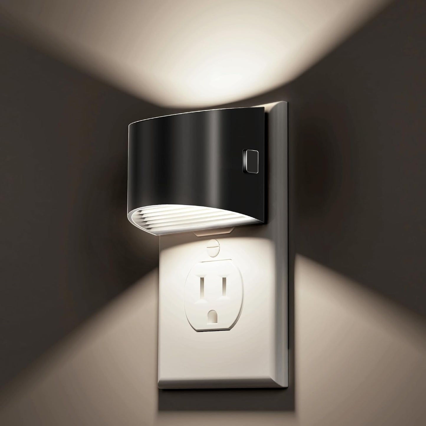 L LOHAS LED Night Lights Plug into Wall 2 Pack, Nightlight with Dusk to Dawn Sensor,3 Level Brightness Adjustable, 5000K Daylight White