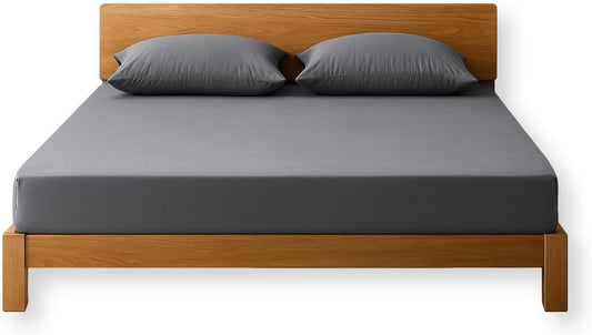 Grounding Sheet, Fitted King Size, Organic Cotton and Conductive Silver, Earth Connected Sheets for Improved Sleep, Pain Relief, Wellness. 78"x 80"x15", Gray Sheets with 15 Ft Grounding Cord