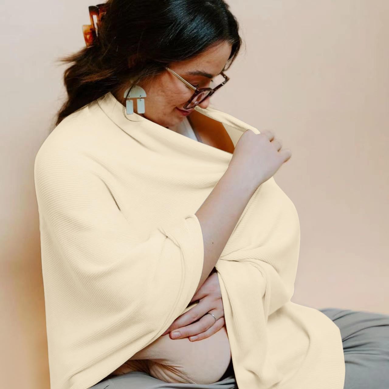 Nursing Cover for Baby Breastfeeding, Warm Cozy Swaddle, Breathable and Soft, Multi Use Cover for Car Seat Scarf Baby Blanket Poncho