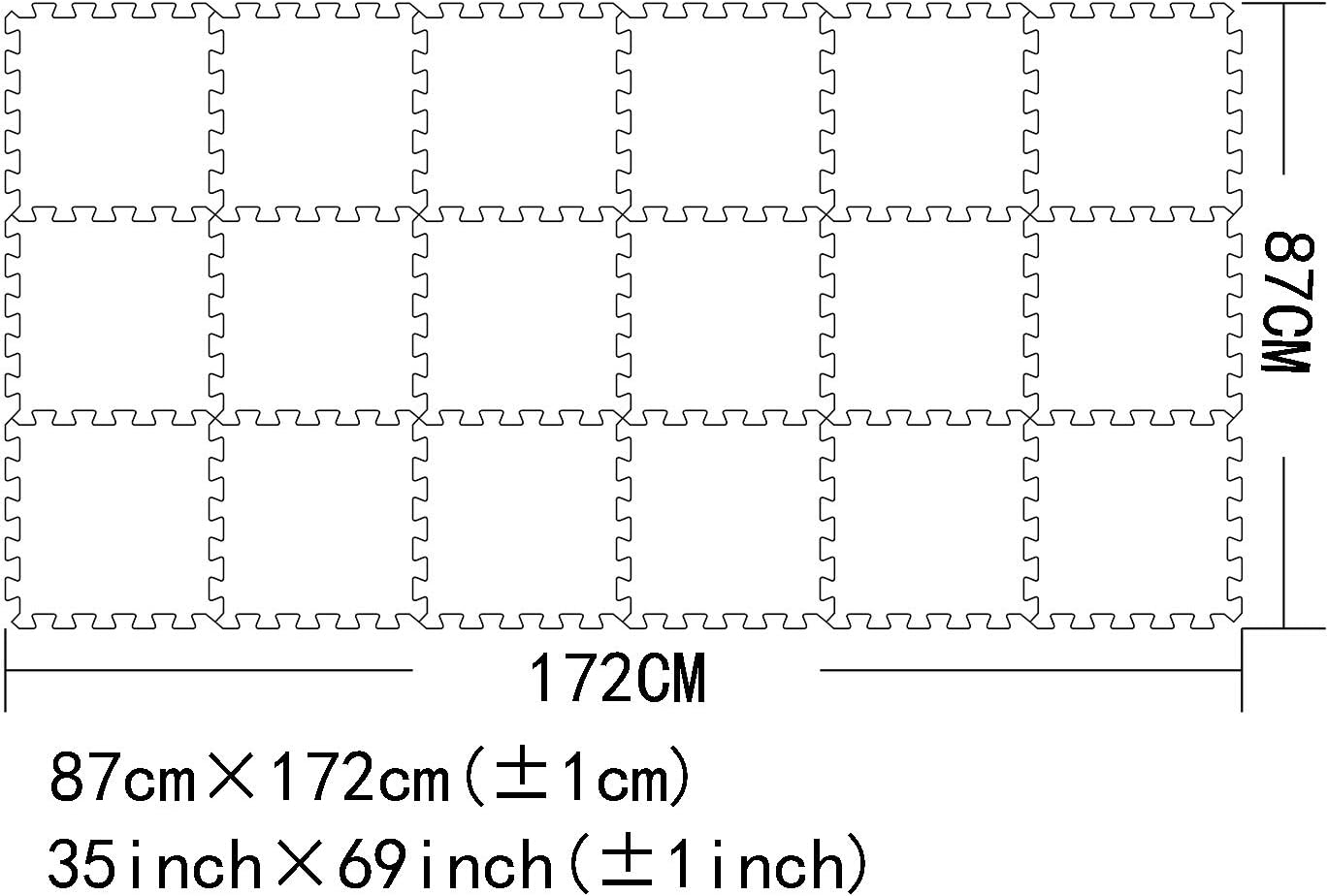 MQIAOHAM® 18 Pieces Puzzle Play Mats, Soft Baby Play Mat, Kids Interlocking Foam Floor Tiles, Toddlers Carpet Playmats G301018-102