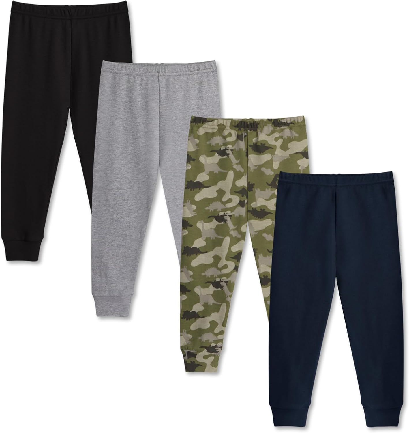 GLASH Kids Baby and Toddler Boys Cotton Pants, 4 Pack 2T-6Y Joggers Sweatpants for Boys