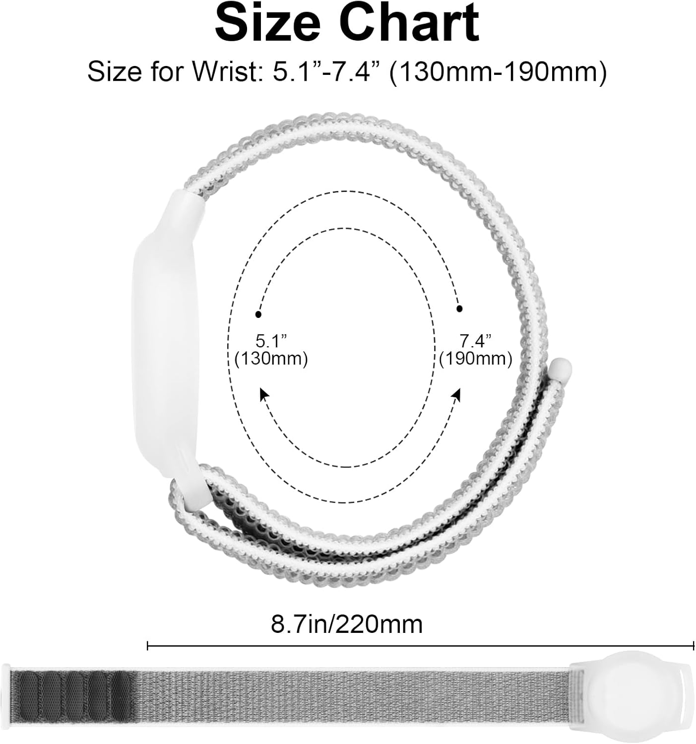 Vancle Kids Wristband for Apple AirTag, Protective Case for Air Tag GPS Tracker Holder with Nylon Bracelet, Adjustable Anti Lost Watch Band for Toddler Baby Children Elders