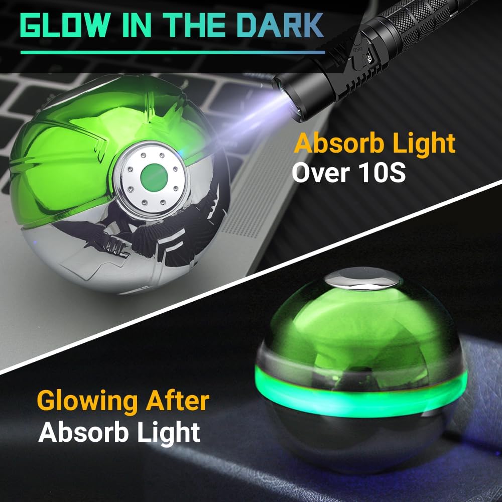 Metal Fidget Spinner Luminous Heavy Duty Ball Fidget Toy Desk Decoration for Stress Relief, Cool Stuffer Gadget Party Favor Birthday Gift for Kid Adult