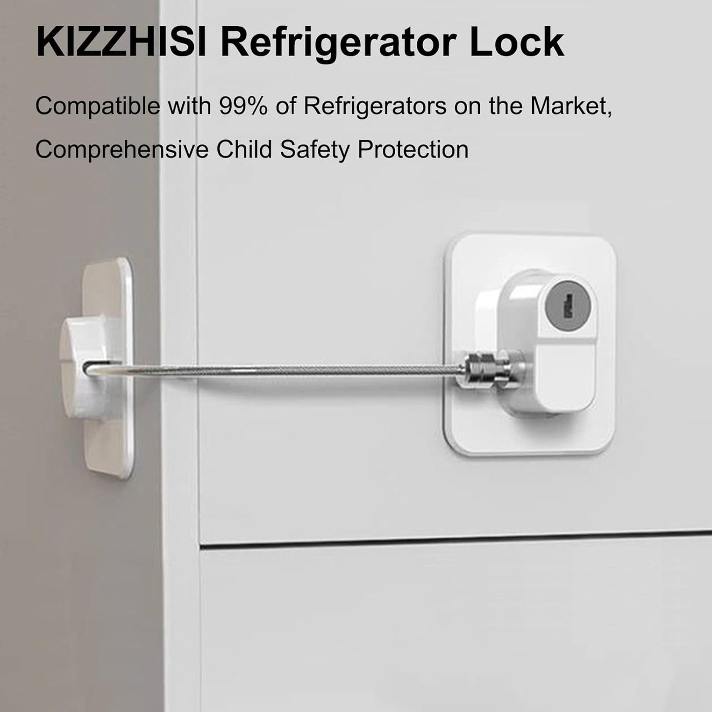 Fridge Lock (4 Pack),Refrigerator Lock with Keys,for Fridge, Cabinet Locks, Drawers, Dishwasher, Toilet and Child Safety Cabinet Locks, 3M Adhesive No Drilling (White 4pcs)