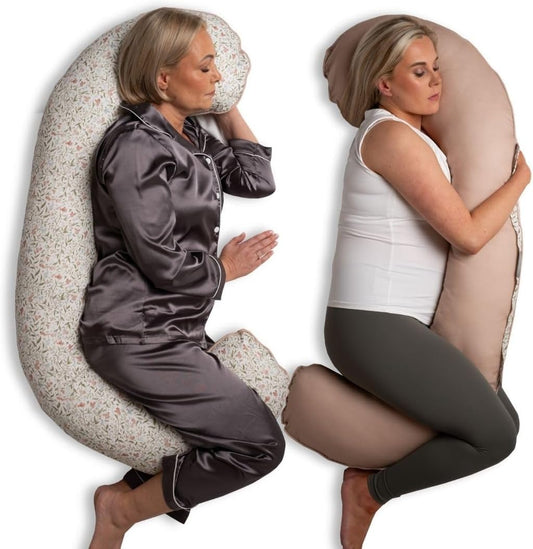 BellaMoon C Shaped Pregnancy Pillow for Sleeping (55 Inch) Maternity Body Pillow with Cooling Cover Soft Support for Women, Back, Legs, Belly C Pillow for Side Sleeping & Full Body pillows for adults