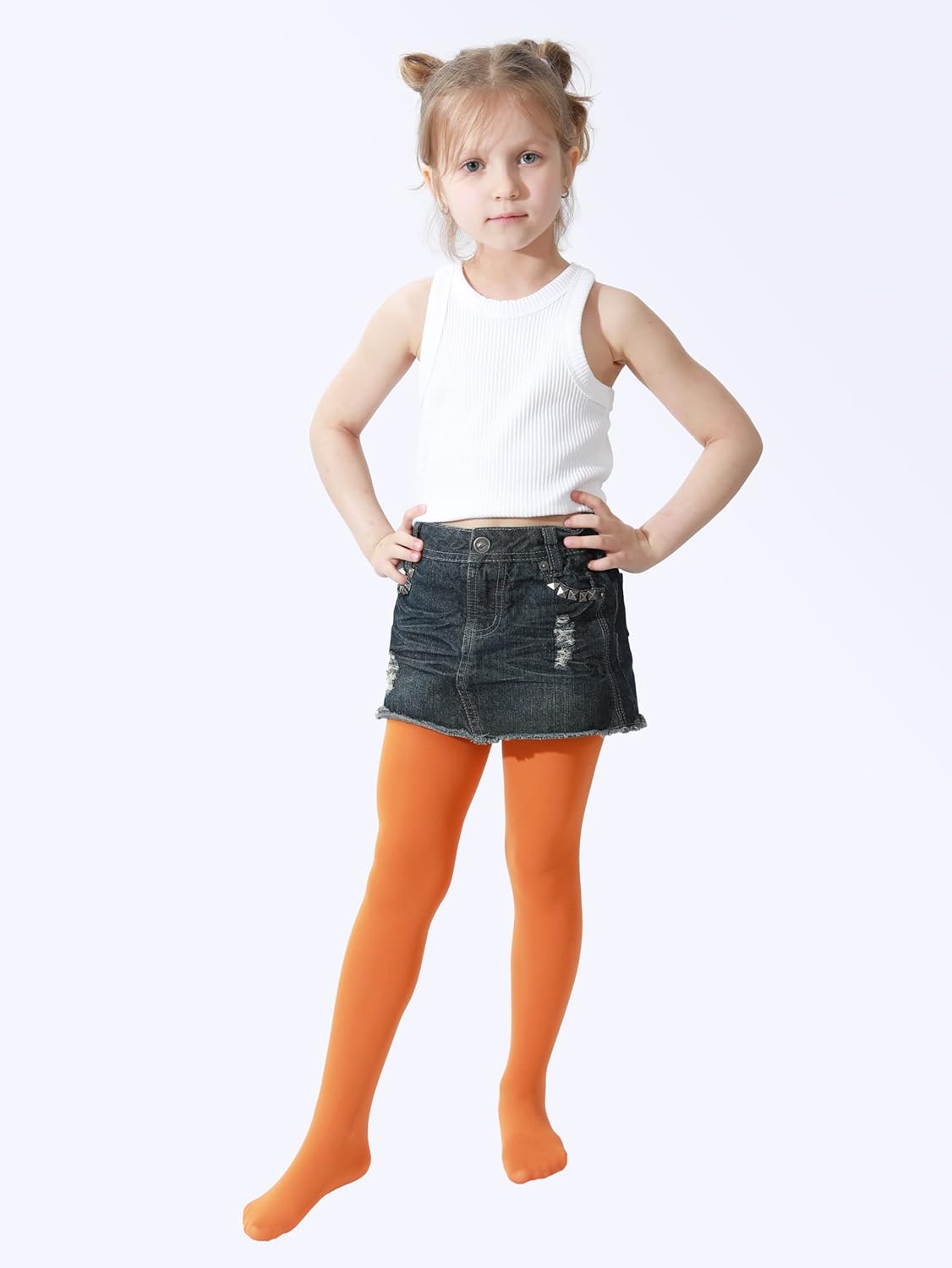 EVERSWE Girls Semi Opaque Footed Tights, Microfiber Tights