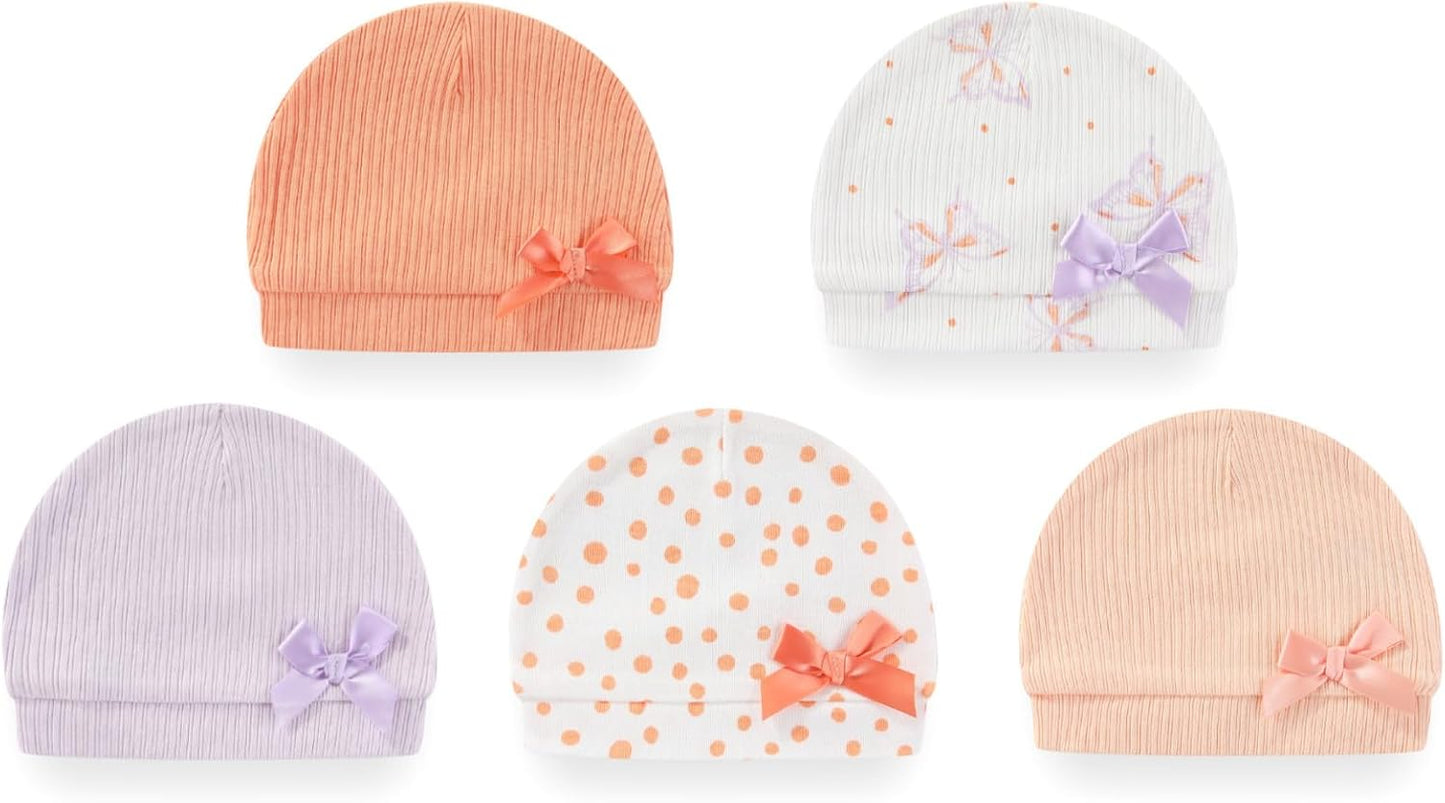 Newborn Baby Boy Girl Caps Mittens Socks Set Cotton Baby Essentials Accessories (Hats+Gloves+Socks)