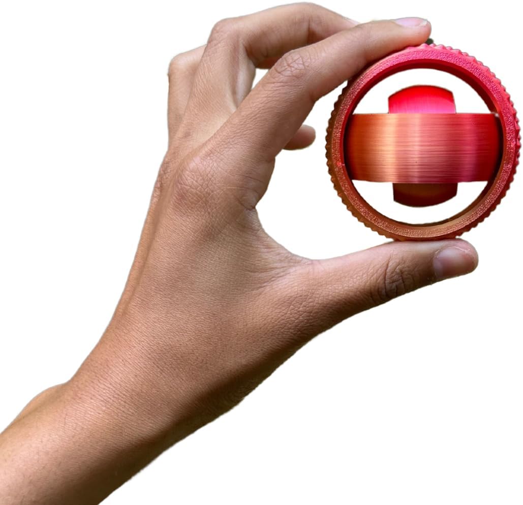 Gyro Spinner - 3D Printed Fidget Toy (Red/Gold), Small