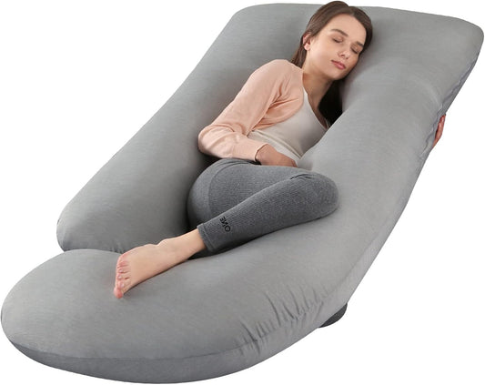 BATTOP Pregnancy Pillows for Sleeping,Full Body Maternity Pillow with Cooling Cover,Support for Back,HIPS,Legs,Belly for Pregnant Women,Pregnancy Must Haves