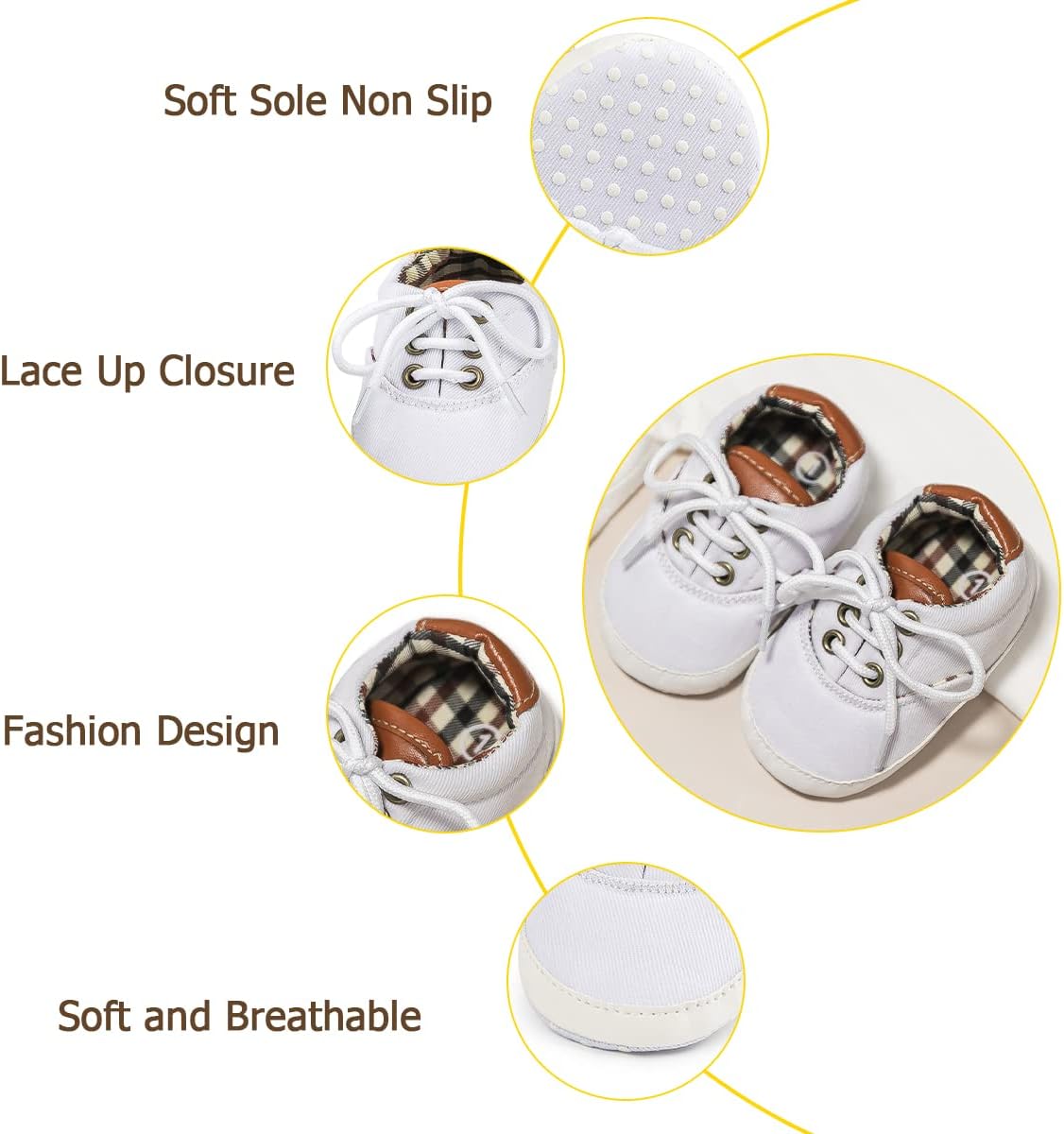 Morbido Infant Baby Boys Girls Canvas Sneaker Toddler Slip On Anti Skid Newborn First Walkers Candy Shoes for 0-18 Months