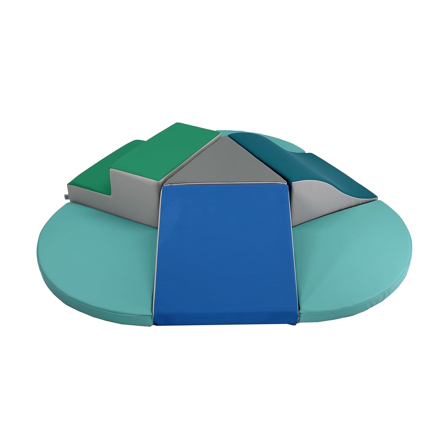 FDP SoftScape Toddler Playtime Junction 360 Climber Plus Side Pads, Indoor Active Play Structure for Toddlers and Kids; Safe Soft Foam for Crawling, Climbing, Sliding (7-Pc) - Contemporary, 13800-CT