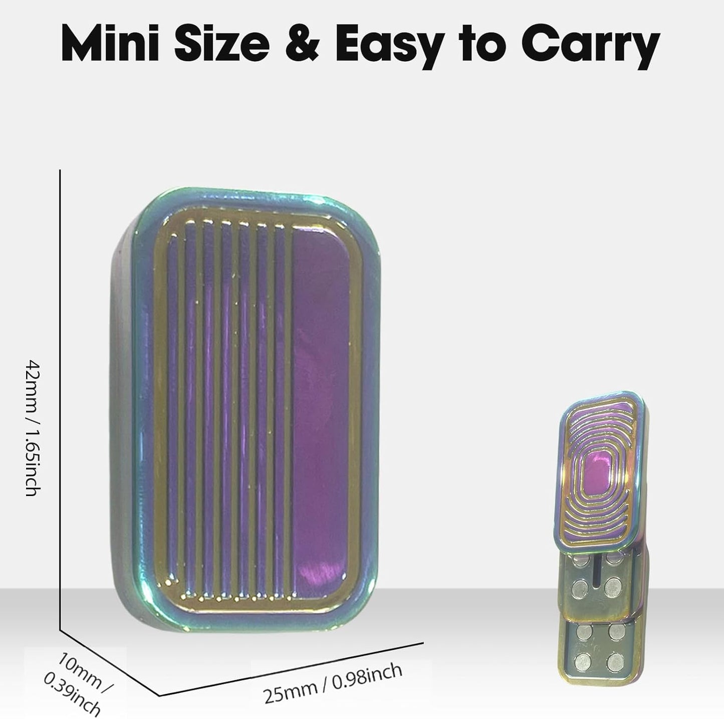 Fidget Slider 3 Layer EDC Gadgets Toy, Metal Magnetic Haptic Fidget Toys for Adults Anxiety/ADHD/Stress Relief, Gift for Boyfriend, Husband and Father (Colorful)