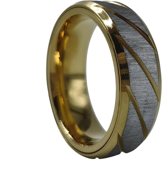 EDC Fidget Slider Fidget Toy Adult Stress Relief Metal Ratchet Ring Jewelry ADHD Recreational Fidget Toy Tactile Coin (Golden, 7)