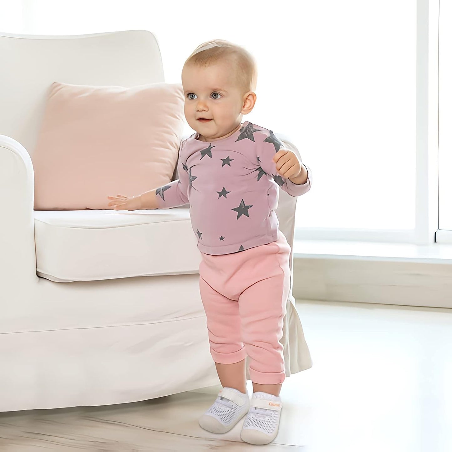 Charrost Toddler Baby Girl Boy First Walking Shoes Checkered Sneakers Sizes 3/4/5/6/7/8T. Soft, Cute,Flexible for First Walkers. Non-Slip, Slip On, Wide Toe Box Indoors Outdoors