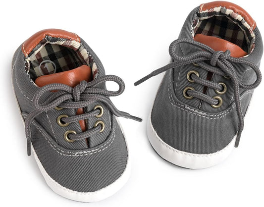 Morbido Infant Baby Boys Girls Canvas Sneaker Toddler Slip On Anti Skid Newborn First Walkers Candy Shoes for 0-18 Months