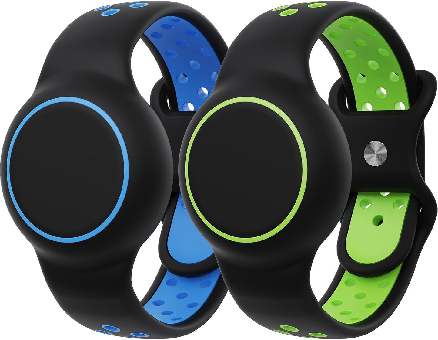 Waterproof Bracelets Compatible with AirTag for Kids, 2 Packs Silicone Holder with Hidden Cover Design Wristband Compatible with AirTag for Child, Breathable GPS Tracker Holder for Kids BGB