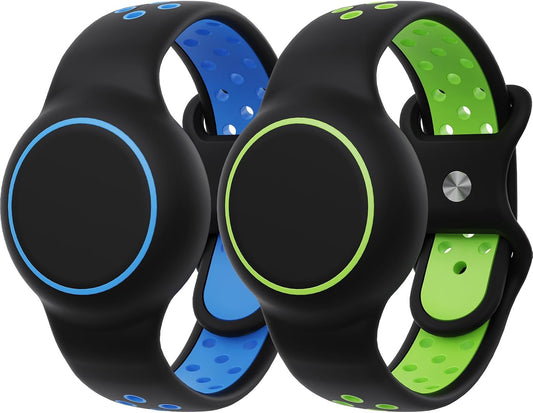 Waterproof Bracelets Compatible with AirTag for Kids, 2 Packs Silicone Holder with Hidden Cover Design Wristband Compatible with AirTag for Child, Breathable GPS Tracker Holder for Kids BGB