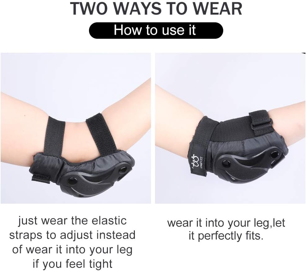 Kids/Youth Knee and Elbow Pads with Wrist Guards Protective Gear Set for Skating Skateboarding Cycling Biking Scooter and Multi Sports