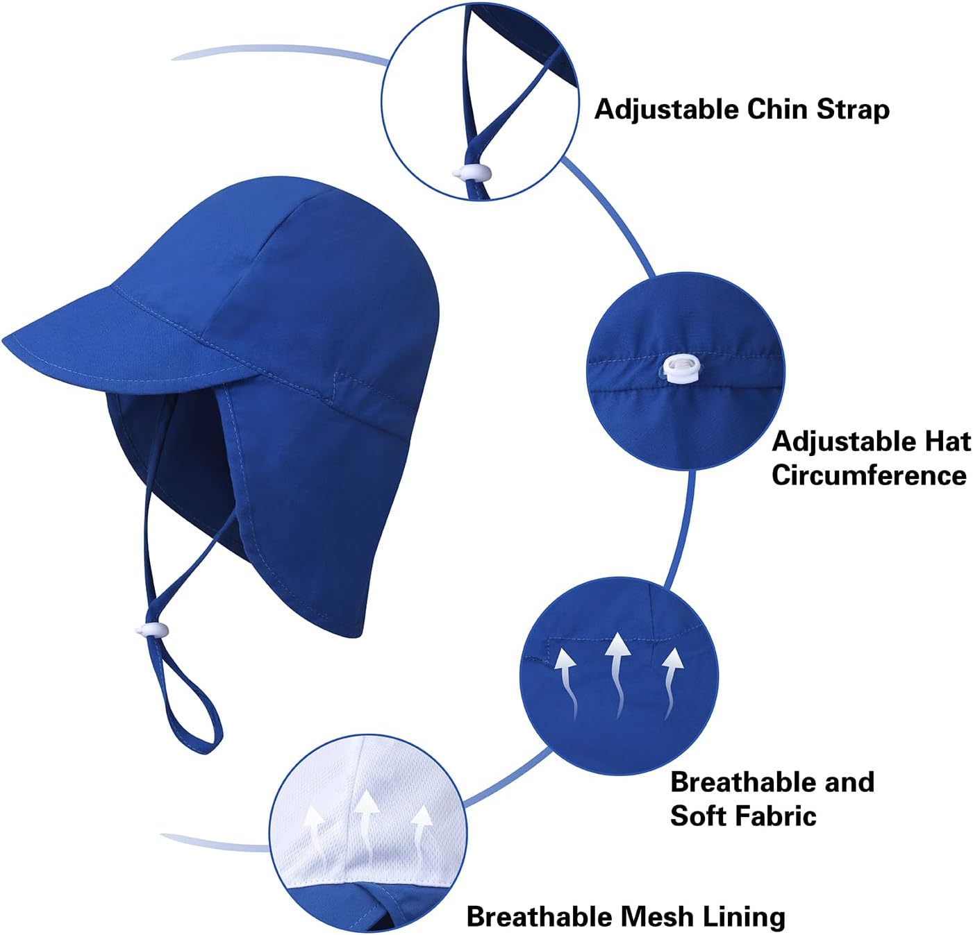 2 Pack Baby Sun Hats UPF 50+ Toddler Beach Hat for Girls Boys 0-4 Years