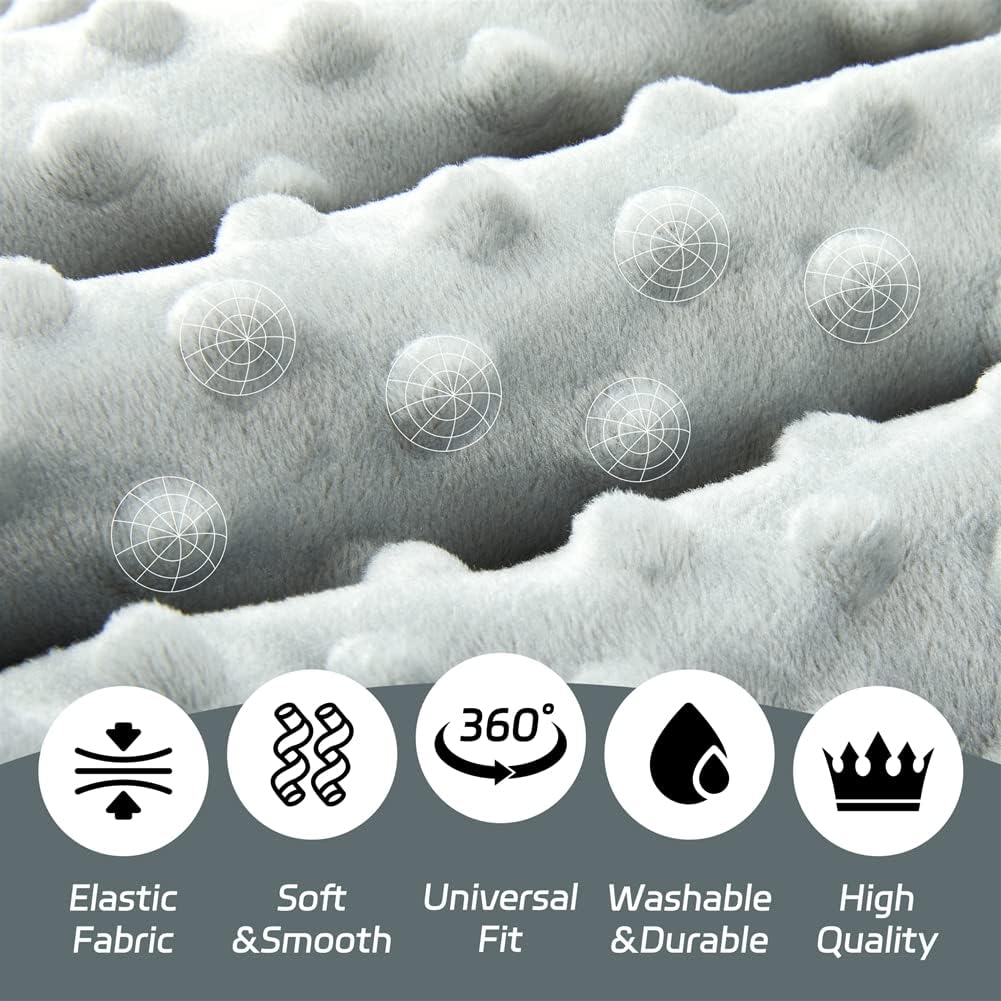 Soft Sage Green Baby Blankets for Unisex Girls or Boys Breathable Gender Neutral Nursery Double Layer Blankets with Dotted Backing and Leaf Printed for Newborn Toddlers 2 Pack (Leaf)