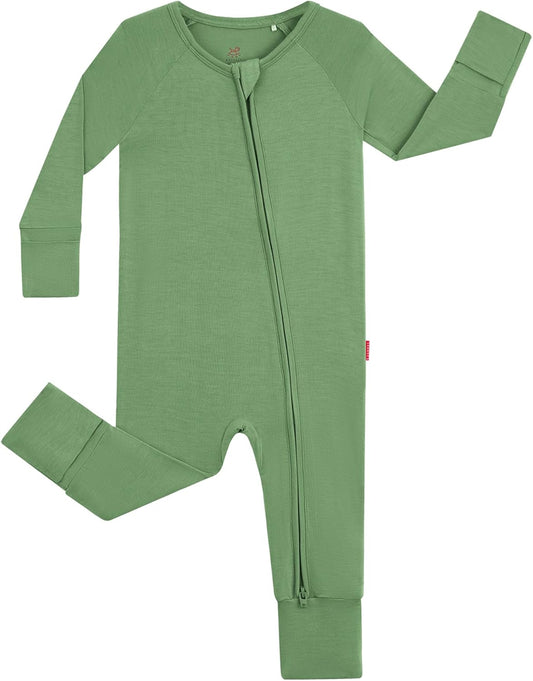Baby One-Piece Romper Footless Bamboo Viscose Pajamas Sleepers for Baby Boys and Girls