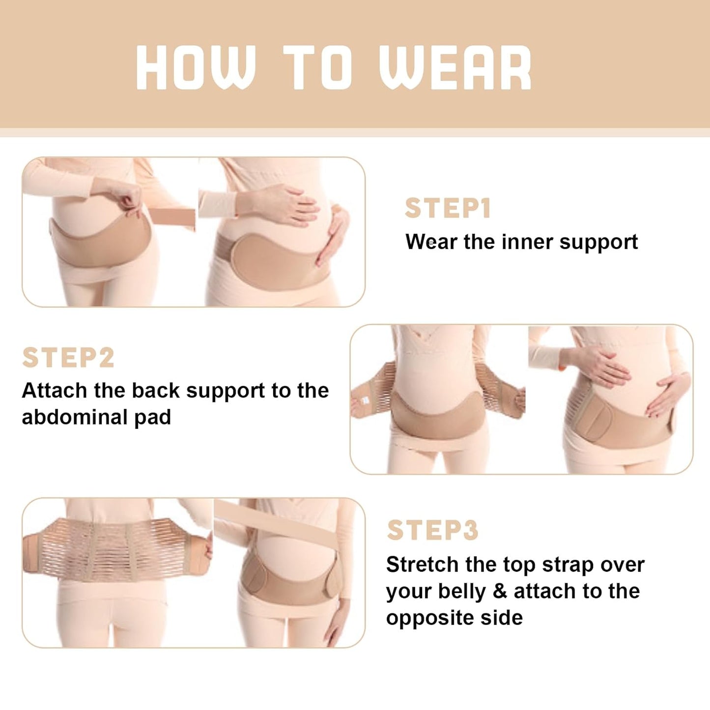Maternity Belly Band for Pregnant Women, Maternity Belt, Pregnancy Belly Support Band for Abdomen,Breathable and Adjustable Belly Brace, Relieve Waist and Back Pain(XL)